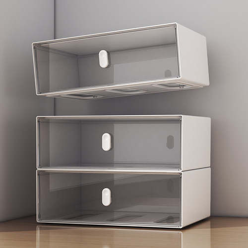 桌面抽屉收纳盒多层叠加收纳柜学生书桌文具置物架A4纸文件整理箱