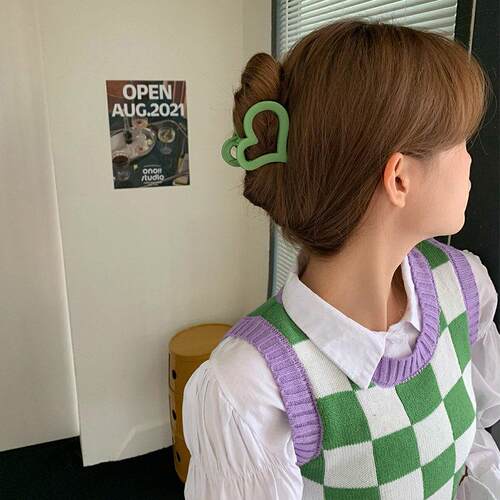 Ins Style Metal Hair Clip Heart Shape Hair Claw Women Girls