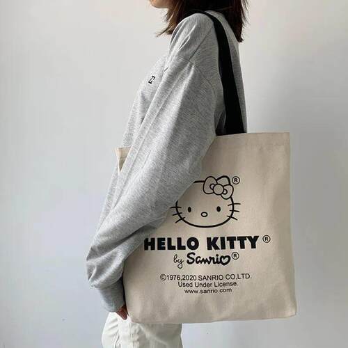 Canvas Tote Bag hello kitty Aesthetic Personalized Custom
