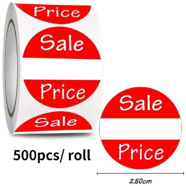 500pcs Red Sale Price Labels Stickers Round Removable