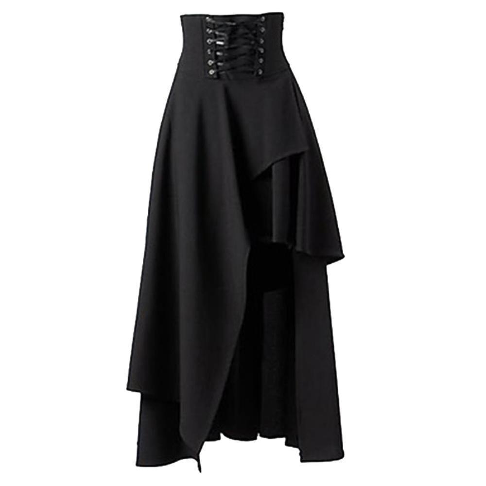 Solid color fashionable irregular Gothic skirt不规则半身长裙
