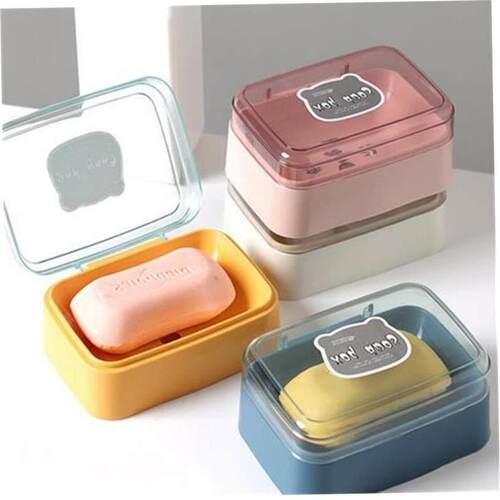 Square Soap box Drain Holder No punching sponge storage香皂