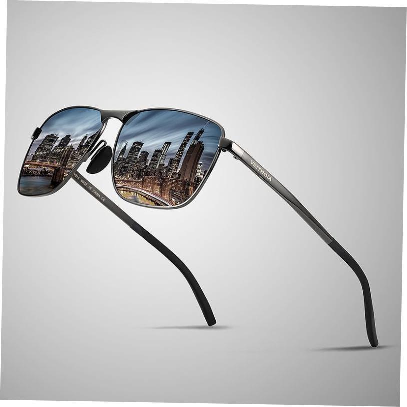 VEITHDIA品牌偏振男士覆古方形太阳镜