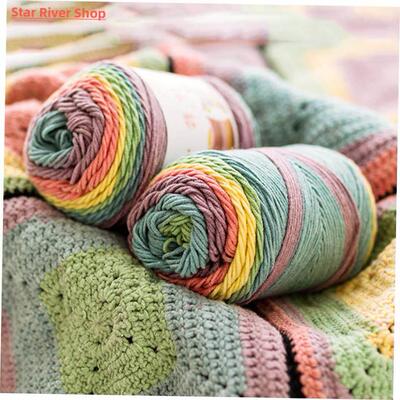 100g 193M Rainbow segment dyed yarn 5 Strand wool DIY Handma
