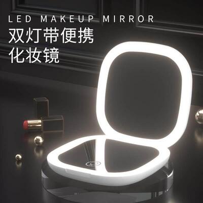Mini Compact Led Makeup Mirror With Light 5X 10X Magnifying1