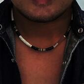Tribal Men Ethnic Shell tric Necklace Coconut Beaded Jewelry