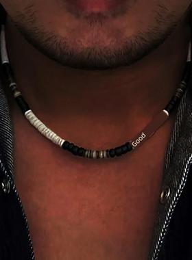 tric Tribal Ethnic Coconut Shell Beaded Necklace Men Jewelry