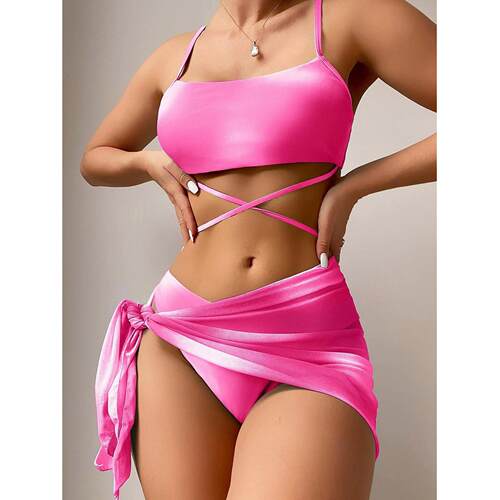 Bikini swimsuit women's three piece set mesh skirt swims