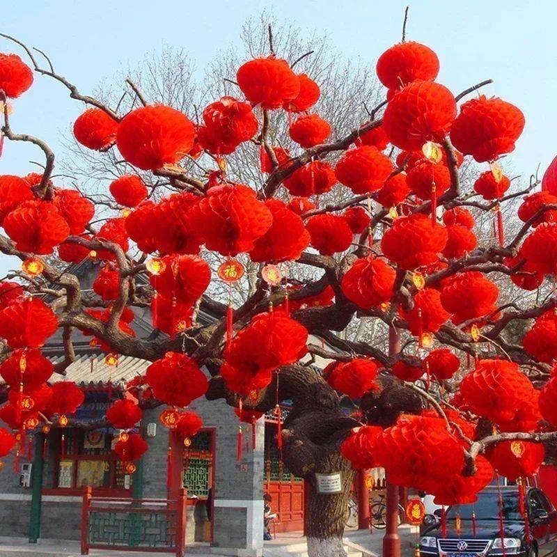10pcs Chinese New Year Decoration Red Lantern Newyear Dragon