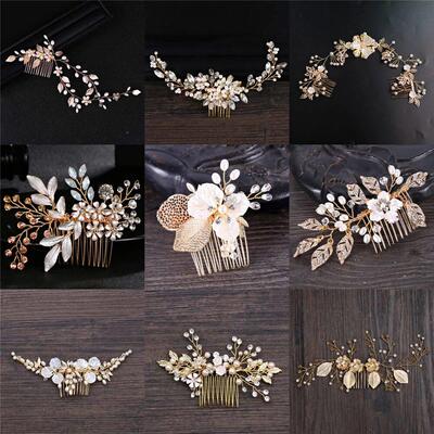 Wedding Hair Accessories Flower Hair Clips Hairpin Crystal B