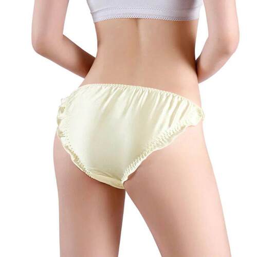 Women Thin Belt Sexy Luxury Real Silk Briefs Seamless Soft P