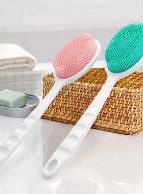 Long Handle Bath Brush Silicone Body Scrubber Exfoliator