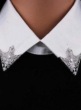 Fashion Triangular Collar Pin Hollow Brooch Collar Corner