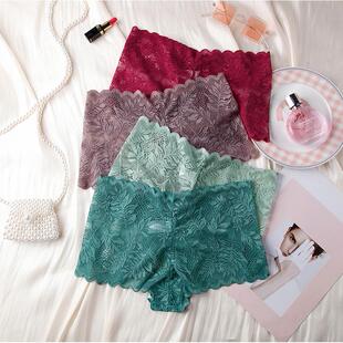 Women Sheer Lace French Knickers Underwear Hipster Boyshorts