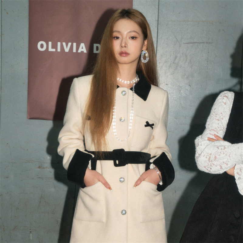 【现货】OLIVIA DUO赫本风大衣外套女冬季名媛高级感气质时尚上衣