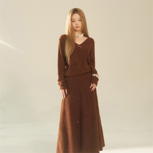 气质冬裙套装 OLIVIA 女款 冬装 两件套 DUO日暮银河毛衣套装