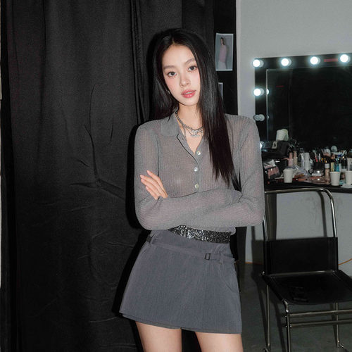OLIVIADUO极简冰麻打底衫女
