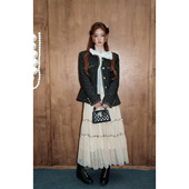 OLIVIA 小香风气质重工圆领外套 法式 DUO羽绒小香外套2025冬季 新款