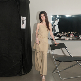 韩系抹胸吊带上衣百搭阔腿裤 DUO夏新款 OLIVIA 两件套 清仓特惠