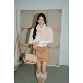 新款 OLIVIA DUO仿皮草披肩冬季 翻领保暖毛毛小斗篷厚外套