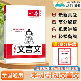 2025版一本小升初文言文阅读题小学生必背文言文阅读训练全解全析语文古诗文一本通六年级升七年级初一衔接必背古诗文毕业考真题