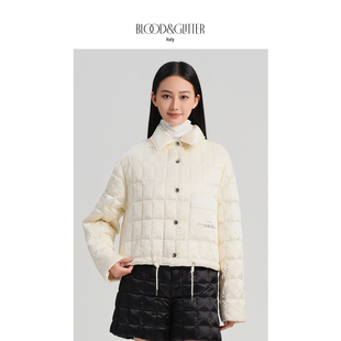 鹅绒羽绒服短款女轻薄冬季2026新款附围巾小个子今年流行爆款外套