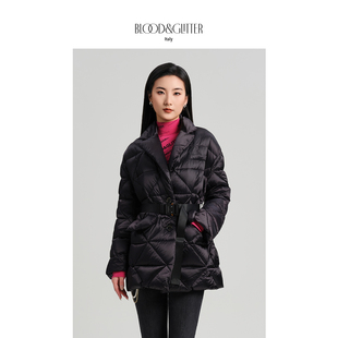 鹅绒羽绒服女冬季2026新款轻盈菱格收腰短款翻领今年流行爆款外套