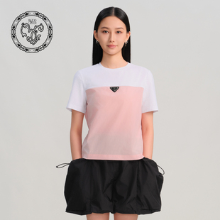 blood&glitter 拼色休闲运动风T恤 璞德格骊春夏宽松挺括个性