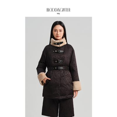 设计感皮瓣毛领短款白鹅绒羽绒服