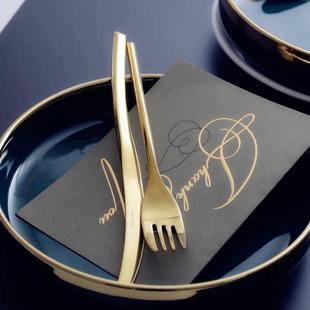 Gold Cutlery Set Mirror Soup Spoon Fruit Fork Utensils