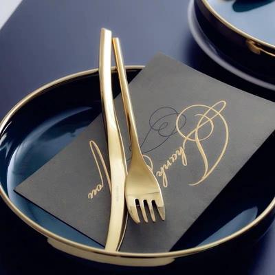 Gold Cutlery Set Mirror Soup Spoon Fruit Fork Utensils
