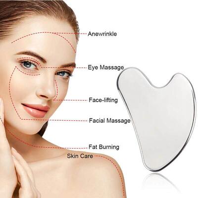 steel gua sha massage face roller guasha tool 专用面部刮痧板