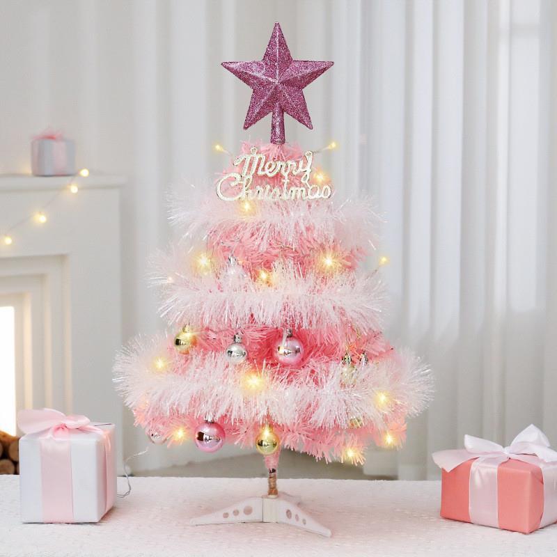 Pink Mini Christmas Tree Package 45cm 60cm Desktop Ornament