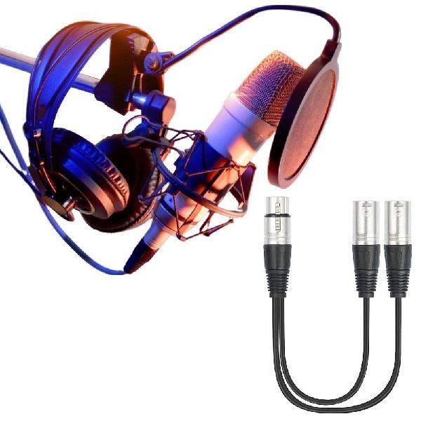 5/10/15 Pcs XLR Splitter Cable 30CM Audio Adaptor 3 Pin XLR