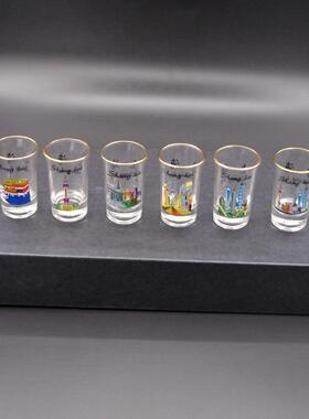 souvenir 6-pack tequila base shot glass set shanghai china