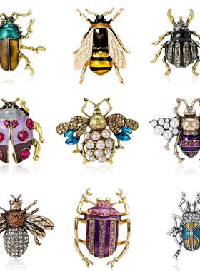 Beaut&Berry Enamel Ladybug Brooch Beetle Bee Pin Unisex Inse