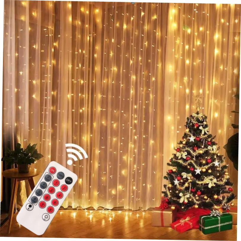 Festoon Christmas Curtain Light Garland Merry Christmas Deco