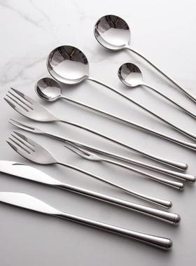 Bright silver 304 Western tableware fruit fork tea spoon