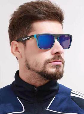 变色偏光太阳眼镜设计 男士圆脸适用 户外个性彩色镜片墨镜