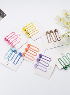 Fruit colored side duck billed clip set with bangs clip