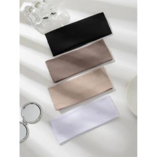 4Pcs/Set Fashion Wide Solid Color HairBands Soft Elastic Hea
