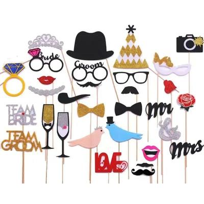 Creative Wedding Party Handheld Photo Props Bride and Groom