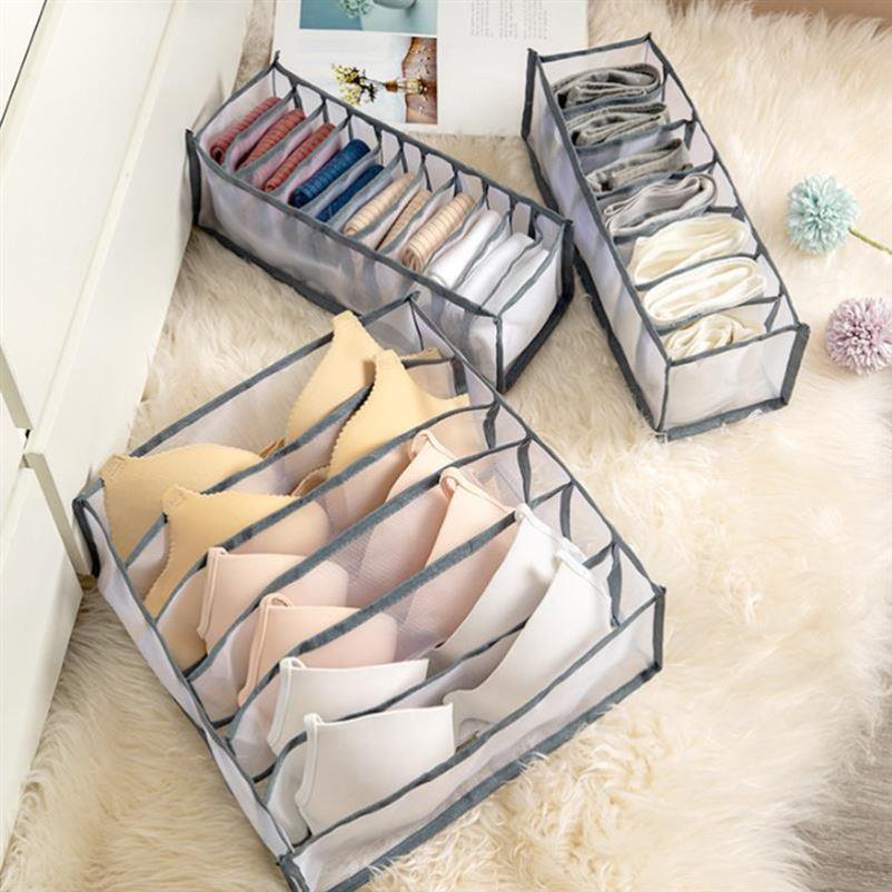 storage box 7 grids bra organizer foldable drawer organizer