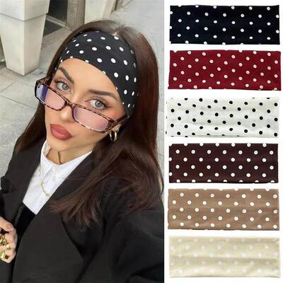 1pc Polka Dot Yoga Elastic Headband Fashionable