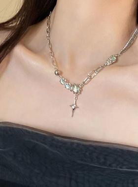 Necklace women 新款ins风月光石星芒项链小众冷淡风吊坠锁骨链