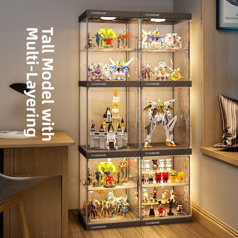 手办展示柜积木模型玩具乐高收纳盒家用彷亚克力小摆件透明展配件