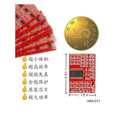 TPA3110双声道直流数字立体声大功率功放板2.0D类音响放大板15W*2