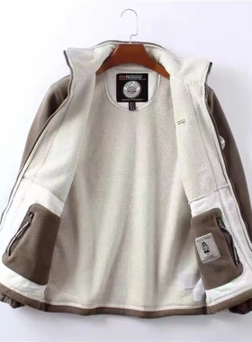 出挪威 抗寒保暖 摇粒绒加厚双层加绒立领抓绒衣冬季大码男士外套