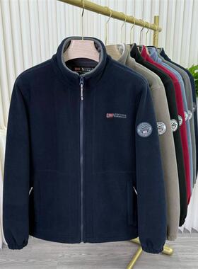 挪威户外双层加绒加厚高克重高密度颗粒绒保暖外套夹克男女款棉服