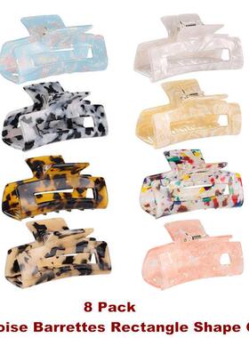 Hair Claw Clips Tortoise Barrettes Rectangle Shape Clips